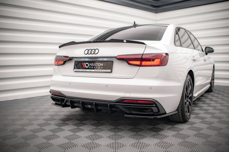 Maxton Diffusor Heck Ansatz für Audi A4 B9 Facelift schwarz Hochglanz AU-A4-B9F-RS1-G