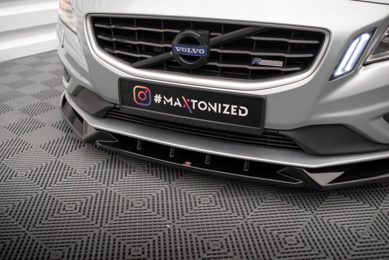 Maxton Front Ansatz V.1 für Volvo S60 R-Design Mk2 schwarz Hochglanz VO-S60-2-RDESIGN-FD1-G