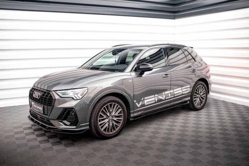 Maxton Seitenschweller Ansatz für Audi Q3 S-Line F3 schwarz Hochglanz AU-Q3-2-SLINE-SD1-G