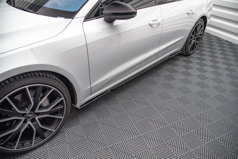 Maxton Seitenschweller Ansatz für Audi A7 C8 schwarz Hochglanz AU-A7-C8-SD1-G