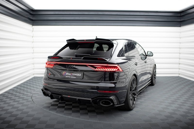 Maxton Unterer HeckSpoiler CAP Abrisskante 3D Audi Q8 / RSQ8 / SQ8 / Q8 S-Line Mk1 schwarz Hochglanz AU-RSQ8-1-CAP4-G
