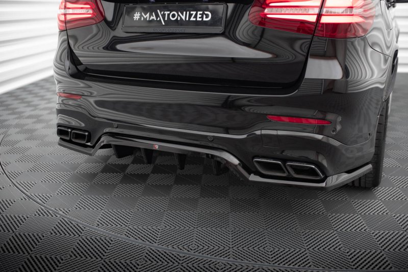 Maxton Mittlerer Cup Diffusor Heck Ansatz V.1 Mercedes-AMG GLC 63 SUV X253 schwarz Hochglanz ME-GLC-X253-63-RD1G+RD2-G