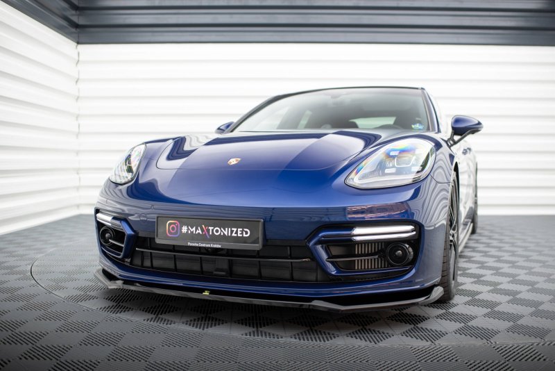 Maxton Front Ansatz V.1 für Porsche Panamera E-Hybrid 971 Facelift schwarz Hochglanz PO-PA-971F-H-FD1-G