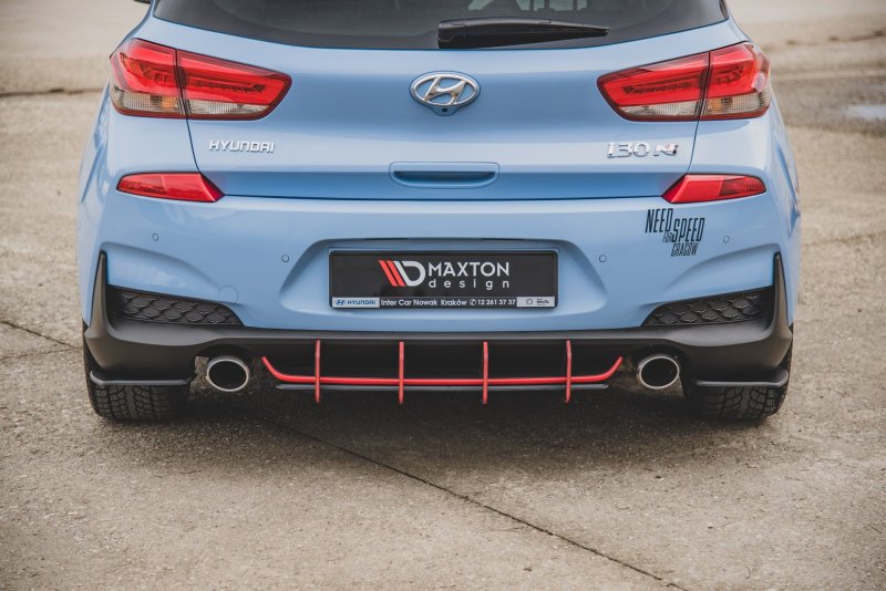 Maxton Racing Heck Ansatz Flaps Diffusor für Hyundai I30 N Mk3 Hatchback HYI303NCNC-RSD2BRB