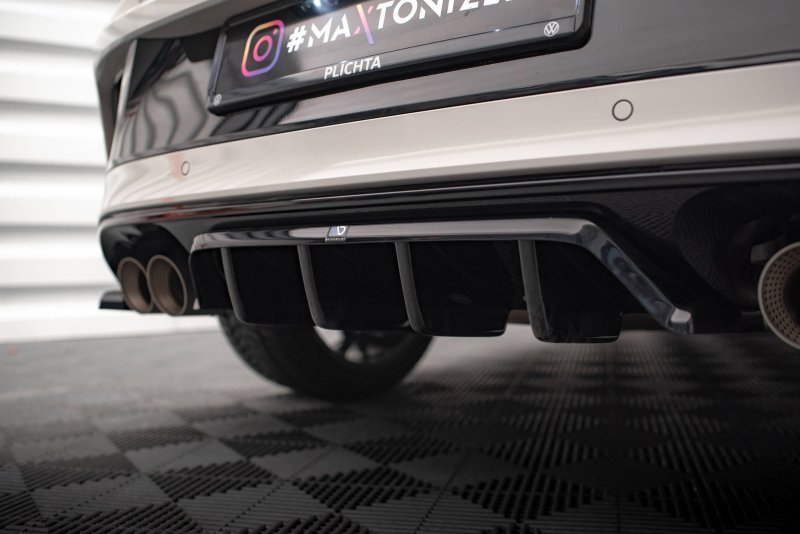 Maxton Mittlerer Diffusor Heck Ansatz DTM Look für Volkswagen T-Roc R Mk1 Facelift schwarz Hochglanz VW-T-ROC-1-R-RD1G+RD2-G