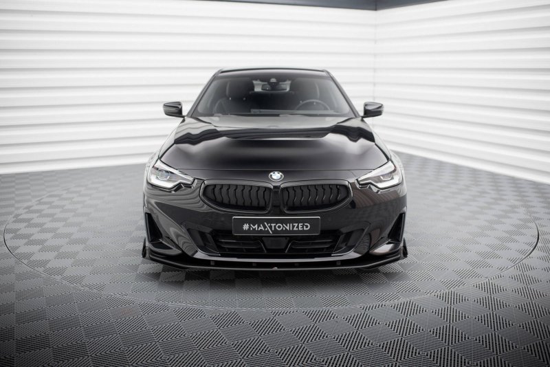 Maxton Street Pro Front Ansatz + Flaps BMW 2 Coupe G42 schwarz Hochglanz BM2G42CNC-FD1BRB+FSF1-G