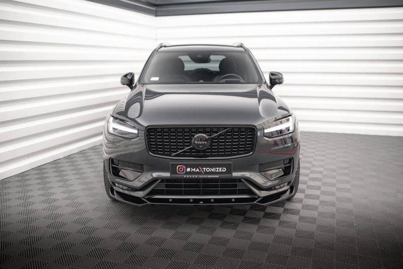 Maxton Front Ansatz V.1 für Volvo XC90 R-Design Mk2 Facelift schwarz Hochglanz VO-XC90-2F-RDESIGN-FD1-G