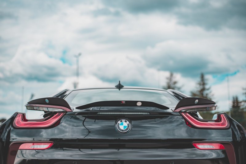 Maxton Spoiler CAP für Paket BMW i8 schwarz Hochglanz BM-I8-1-CAP1G+CAP2-G