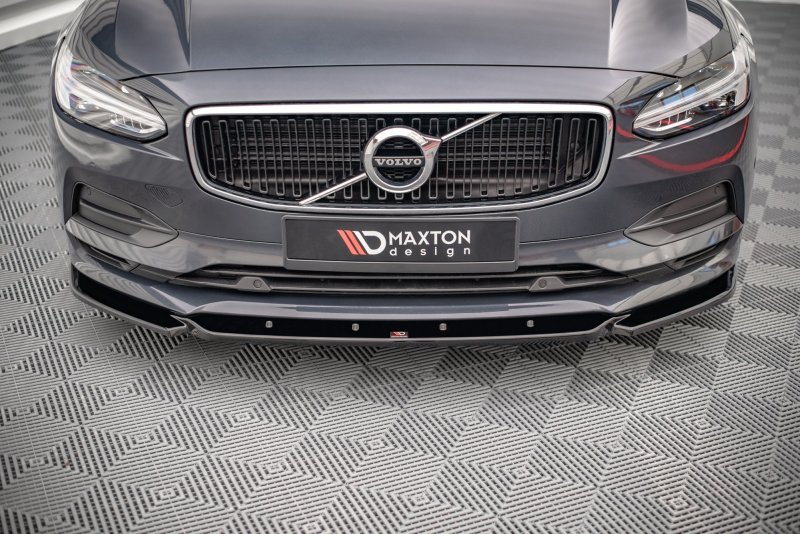 Maxton Front Ansatz V.1 für Volvo V90 Mk2 schwarz Hochglanz VO-V90-2-FD1-G
