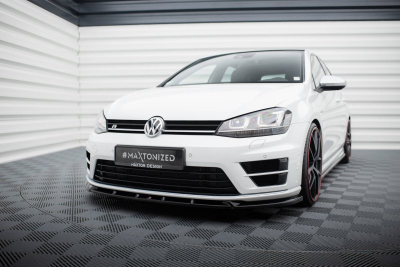 Maxton Front Ansatz V.5 VW Golf R / R-Line Mk7 schwarz Hochglanz VW-GO-7-R-FD5-G