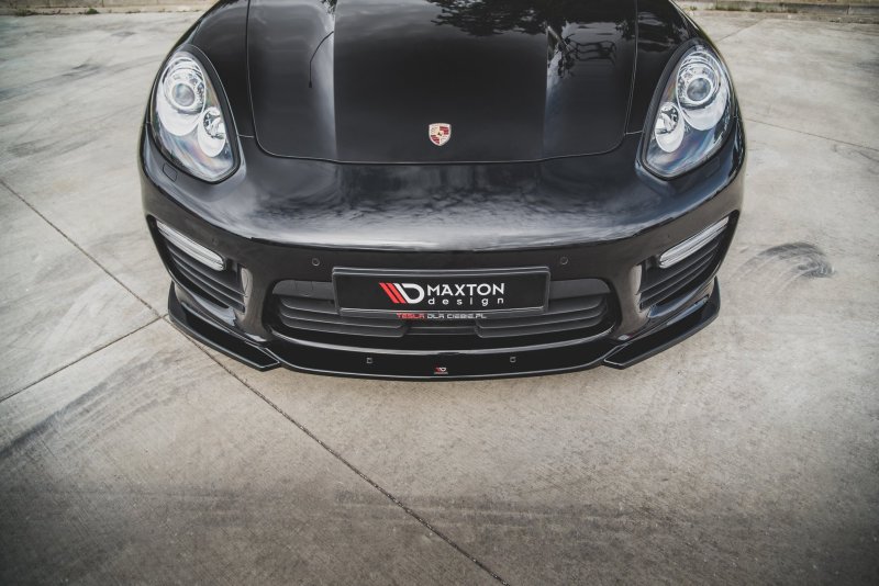 Maxton Front Ansatz V.2 für Porsche Panamera Turbo 970 Facelift schwarz Hochglanz PO-PA-970-T-FD2-G