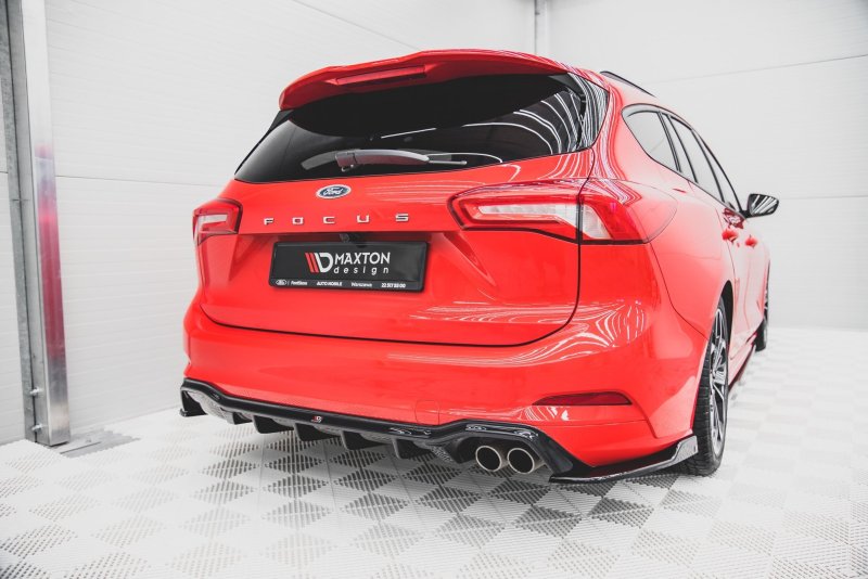 Maxton Diffusor Heck Ansatz für Ford Focus ST-Line Kombi Mk4 schwarz Hochglanz FO-FO-4-STLINE-ES-RS1-G
