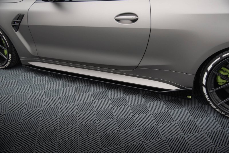 Maxton Seitenschweller Ansatz V.3 CSL Look BMW M4 G82 schwarz Hochglanz BM-4-G82-M-SD3-G