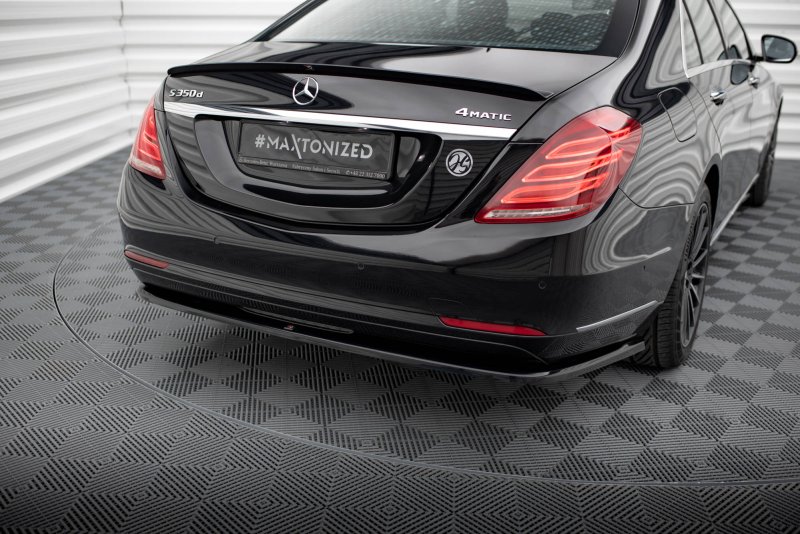 Maxton Mittlerer Cup Diffusor Heck Ansatz V.1 Mercedes-Benz S W222 schwarz Hochglanz ME-S-222-RD1-G