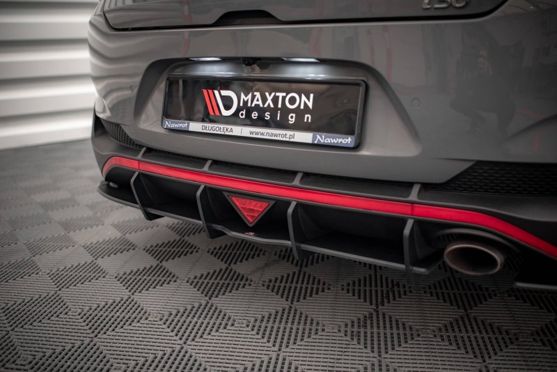 Maxton Street Pro Heck Ansatz Flaps Diffusor + Flaps Hyundai I30 Fastback N-Line Mk3 Facelift schwarz Hochglanz HYI303FNLINEFBCNC-RS1B+RSF1-G