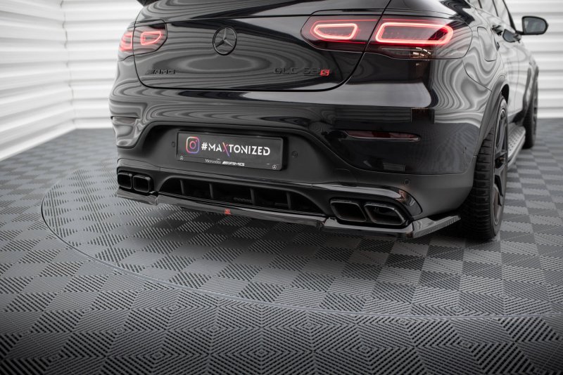 Maxton Mittlerer Cup Diffusor Heck Ansatz Mercedes-AMG GLC 63 Coupe C253 Facelift schwarz Hochglanz ME-GLC-C253F-63-RD1G+RD2-G