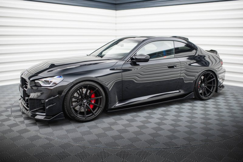 Maxton Seitenschweller Ansatz für V.4 BMW M2 G87 schwarz Hochglanz BM-M2-G87-SD4-G
