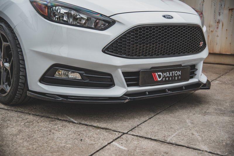 Maxton Front Ansatz V.5 für Ford Focus ST Mk3 Facelift schwarz Hochglanz FO-FO-3F-ST-FD5-G