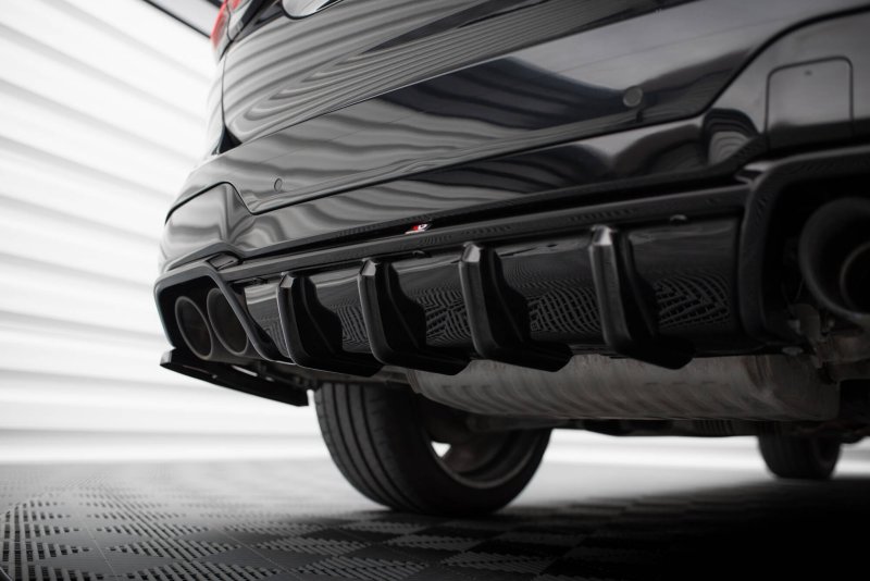Maxton Diffusor Heck Ansatz BMW X3 M F97 / F97 Facelift schwarz Hochglanz BM-X3M-F97F-RS1GOO_OO+RS1R-G