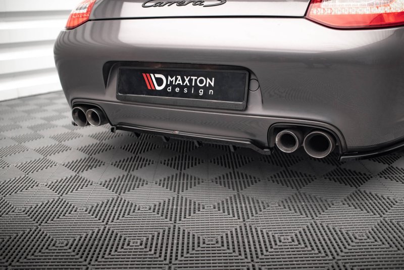 Maxton Mittlerer Diffusor Heck Ansatz DTM Look für Porsche 911 Carrera / Carrera GTS 997 Facelift schwarz Hochglanz PO-911-997F-CA-S-RD1G+RD2-G