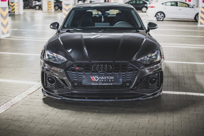 Maxton Front Ansatz V.3 für Audi RS5 F5 Facelift schwarz Hochglanz AU-RS5-2F-FD3-G