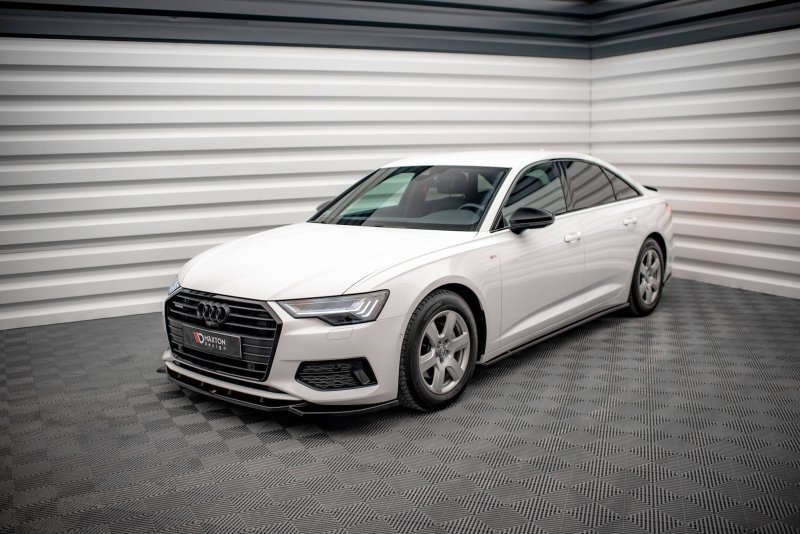 Maxton Seitenschweller Ansatz für Audi A6 C8 schwarz Hochglanz AU-A6-C8-SD1-G