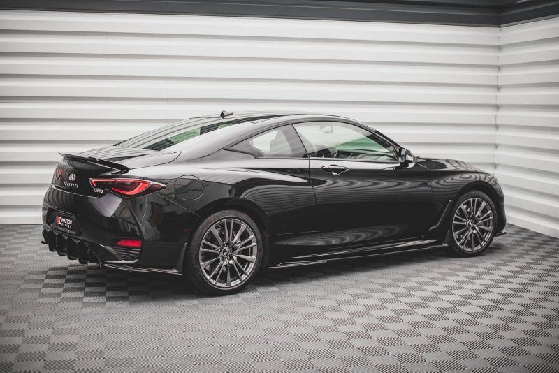 Maxton Seitenschweller Ansatz für Infiniti Q60 S Mk2 schwarz Hochglanz IN-Q60S-2-SD1-G