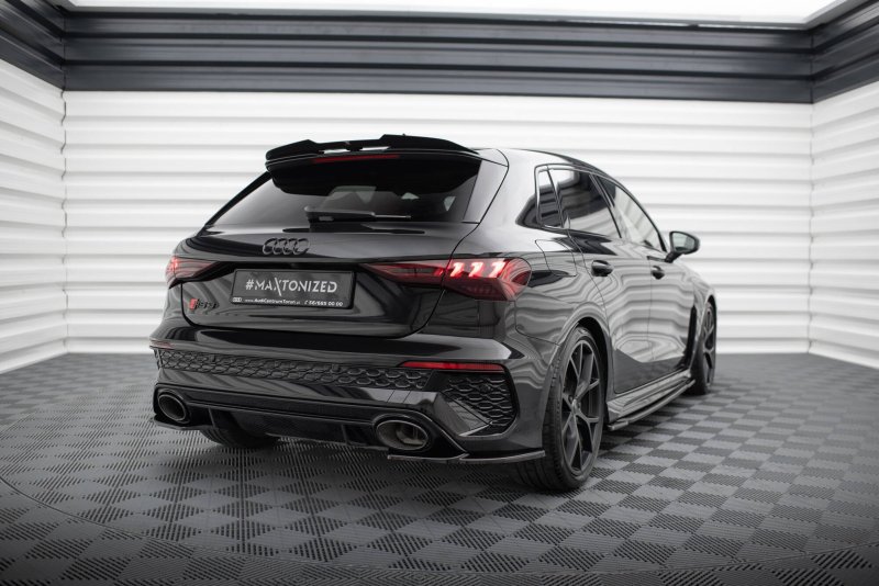 Maxton Heck Ansatz Flaps Diffusor V.1 Audi RS3 Sportback 8Y schwarz Hochglanz AU-RS3-8Y-RSD1-G