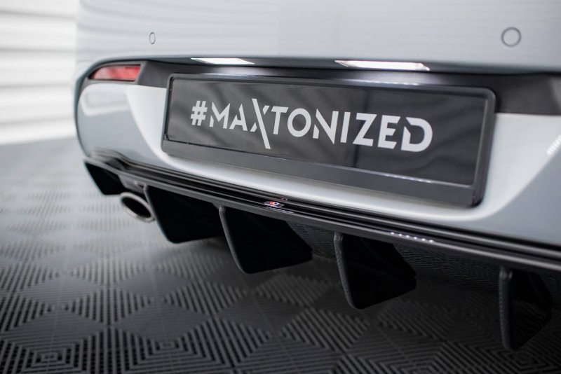 Maxton Diffusor Heck Ansatz Opel Astra GTC OPC-Line J (Version mit Einzelauspuff auf beiden Seiten) schwarz Hochglanz OP-AS-J-GTC-OPCLINE-RS1G+RS1R-G