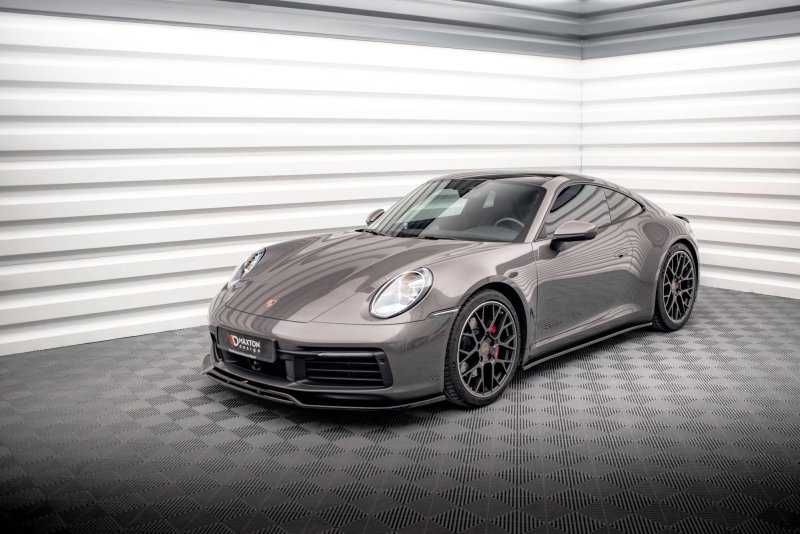 Maxton Seitenschweller Ansatz für Porsche 911 Carrera 4S 992 schwarz Hochglanz PO-911-992-CA-4S-SD1-G