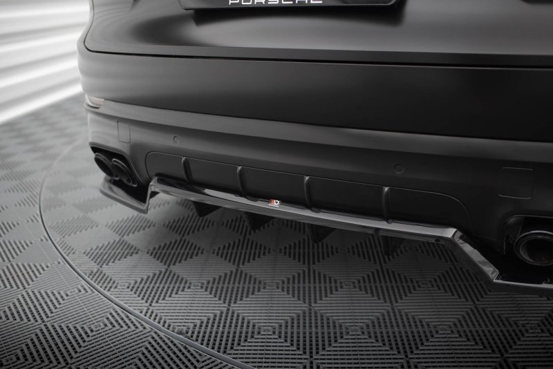 Maxton Mittlerer Cup Diffusor Heck Ansatz Porsche Cayenne Sport Design Mk3 schwarz Hochglanz PO-CAY-3-SPORT-RD1G+RD2-G