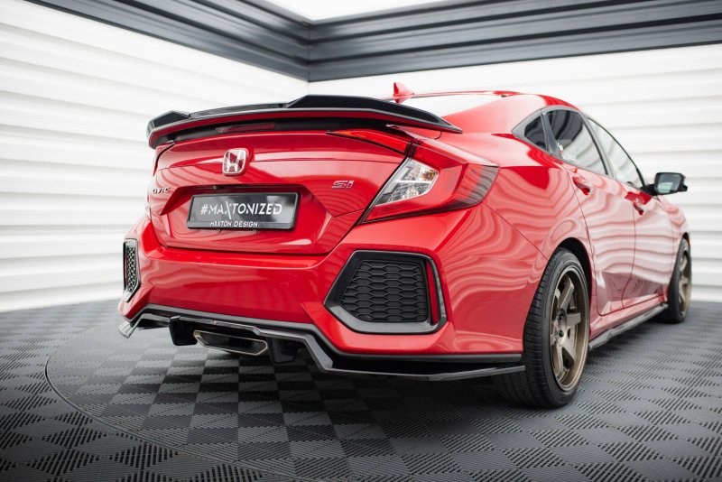 Maxton Mittlerer Cup Diffusor Heck Ansatz Honda Civic SI Mk10 schwarz Hochglanz HO-CI-10-SI-RD1G+RD2-G