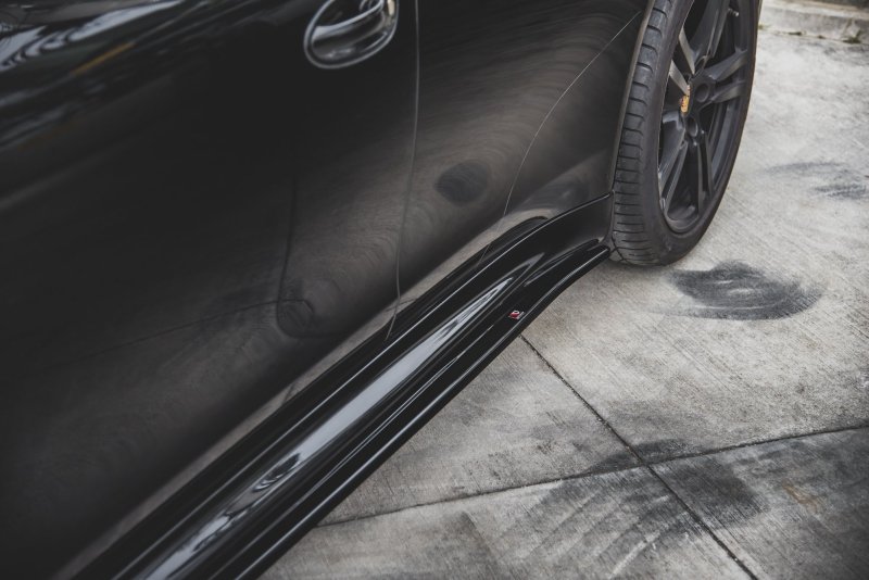 Maxton Seitenschweller Ansatz für V.2 für Porsche Panamera Turbo 970 Facelift schwarz Hochglanz PO-PA-970-T-SD2-G