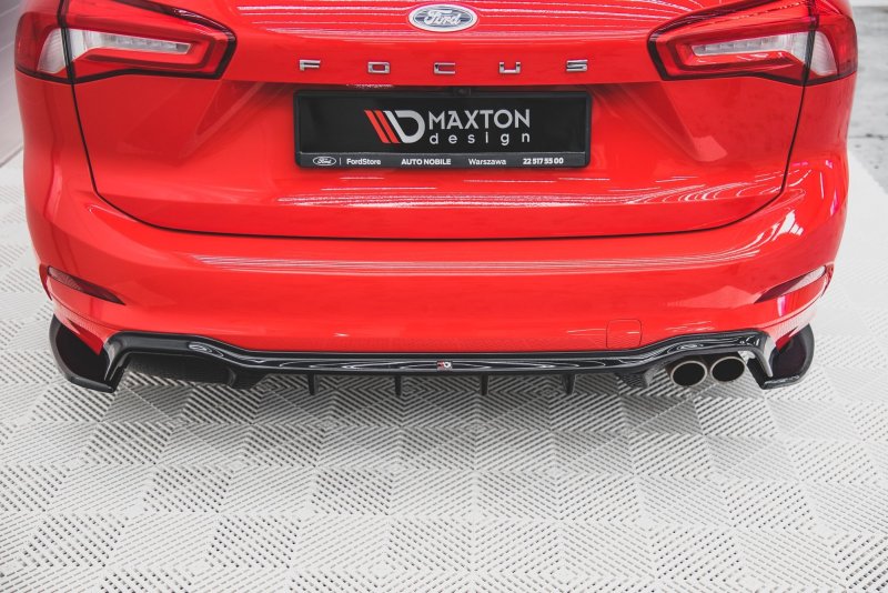 Maxton Heck Ansatz Flaps Diffusor V.3 für Ford Focus ST-Line Kombi Mk4 schwarz Hochglanz FO-FO-4-STLINE-ES-RSD3-G
