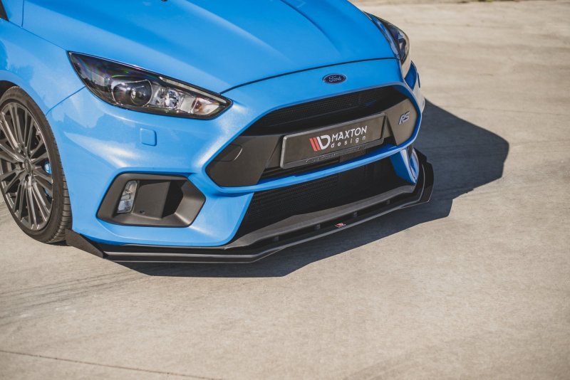 Maxton Racing Front Ansatz für passend +Flaps für Ford Focus RS Mk3 schwarz Hochglanz FOFO3RSCNC-FD1BRB+FSF1-G