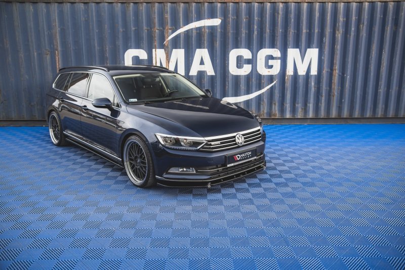Maxton Front Ansatz V.2 für Volkswagen Passat B8 schwarz Hochglanz VW-PA-B8-FD2-G