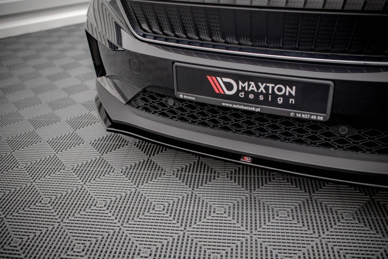 Maxton Front Ansatz V.1 für Skoda Enyaq iV schwarz Hochglanz SK-EN-1-FD1-G