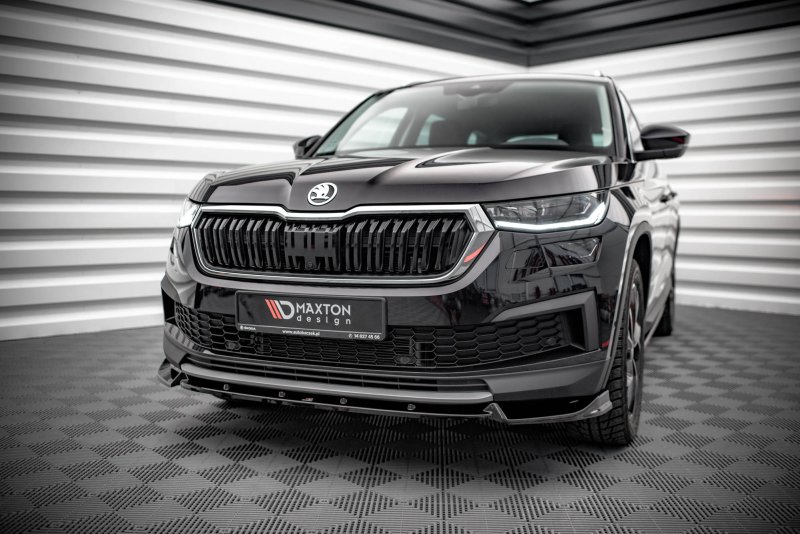 Maxton Front Ansatz V.1 für Skoda Kodiaq Mk1 Facelift schwarz Hochglanz SK-KO-1F-FD1-G