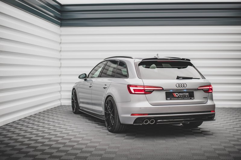 Maxton Spoiler CAP V.2 für Audi S4 / A4 S-Line Avant B9  schwarz Hochglanz AU-A4-B9-SLINE-AV-CAP2-G