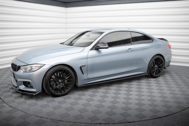 Maxton Seitenschweller Ansatz V.2 BMW 4er Coupe / Gran Coupe / Cabrio M-Paket F32 / F36 / F33 schwarz Hochglanz BM-4-F32-MPACK-SD2-G