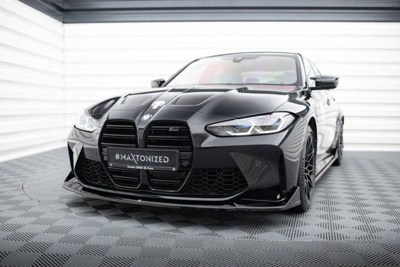 Maxton Front Ansatz V.4 CSL Look BMW M3 Limousine / Touring G80 / G81 schwarz Hochglanz BM-4-G82-M-FD4-G