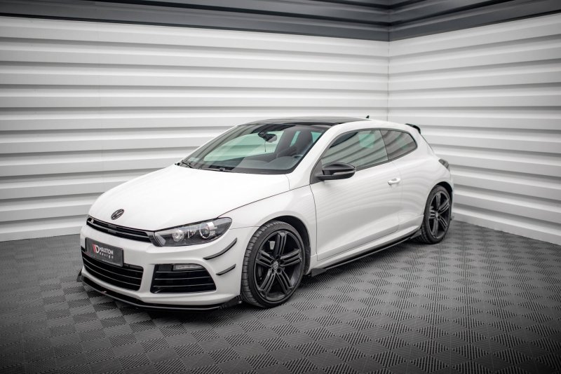 Maxton Street Pro Seitenschweller Ansatz + Flaps VW Scirocco R Mk3 schwarz Hochglanz VWSC3RCNC-SD2BRB+SF1-G