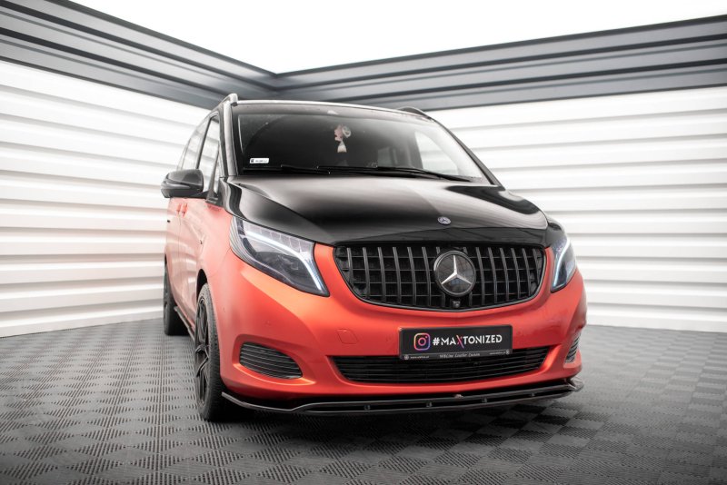 Maxton Front Ansatz V.4 für Mercedes-Benz V-Klasse W447 schwarz Hochglanz ME-V-447-FD3G+FD3R-G