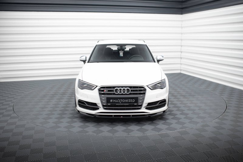 Maxton Front Ansatz V.2 Audi S3 / A3 S-Line Sportback / Hatchback 8V schwarz Hochglanz AU-S3-8V-SB-FD2-G