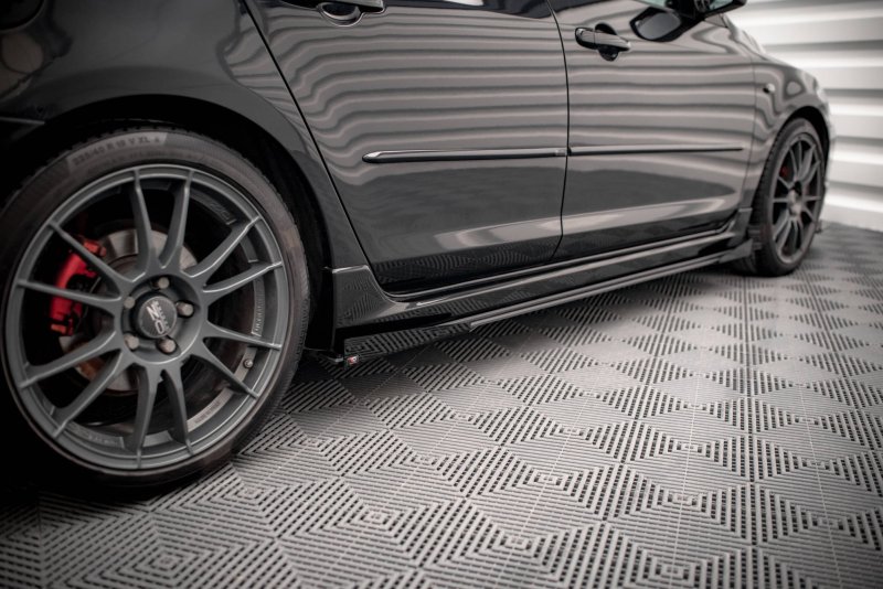 Maxton Street Pro Seitenschweller Ansatz für + Flaps Mazda 3 MPS Mk1 schwarz Hochglanz MA3MPS1CNC-SD1BRB+SF1-G