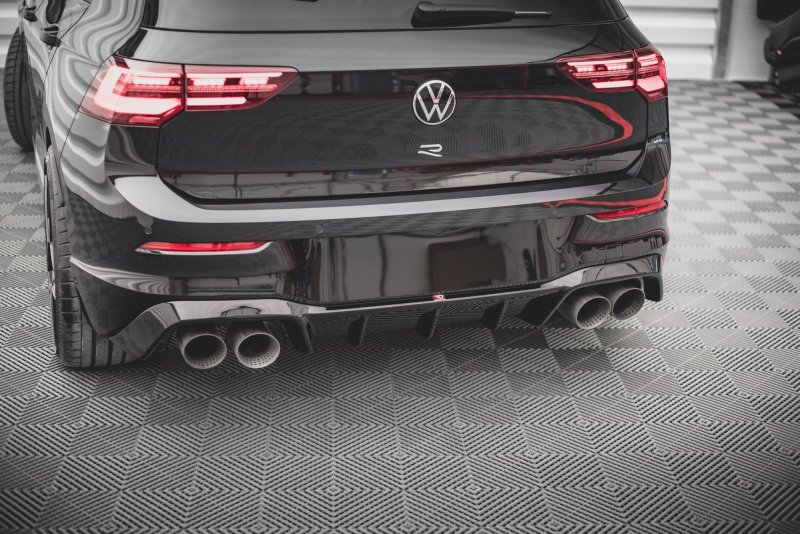 Maxton Diffusor Heck Ansatz V.1 für Volkswagen Golf R Mk8 schwarz Hochglanz VW-GO-8-R-RS1-G