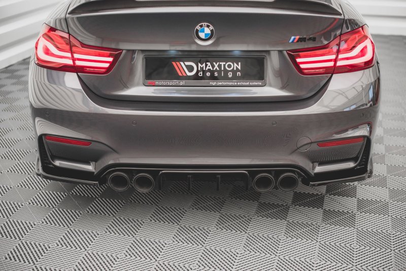 Maxton Heck Ansatz Flaps Diffusor V.2 für BMW M4 F82 schwarz Hochglanz BM-4-82-M-RSD2-G