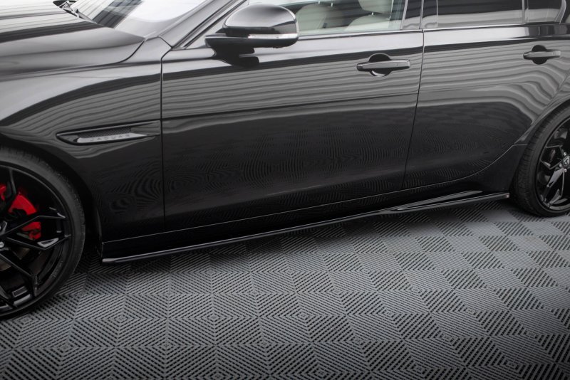 Maxton Seitenschweller Ansatz Jaguar XE X760 Facelift schwarz Hochglanz JA-XE-1F-SD1-G