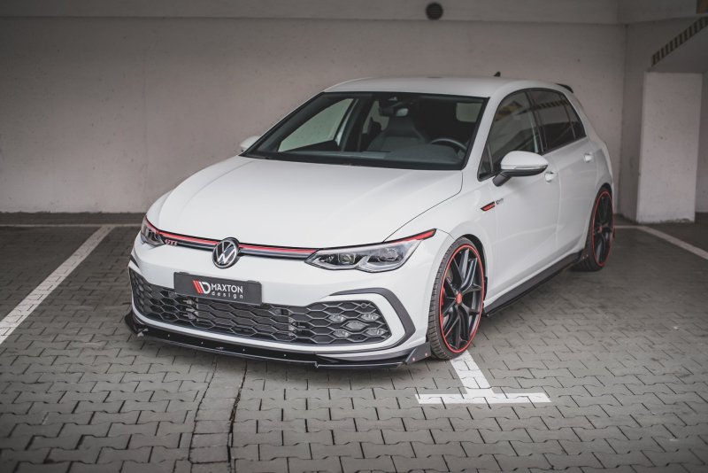 Maxton Front Ansatz +Flaps für V.3 Volkswagen Golf 8 GTI VW-GO-8-GTI-FD3G+FS