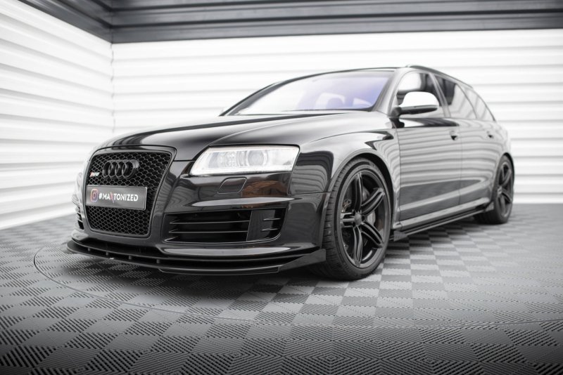 Maxton Front Flaps Audi RS6 Avant C6 schwarz Hochglanz AURS6C6CNC-FSF1-G